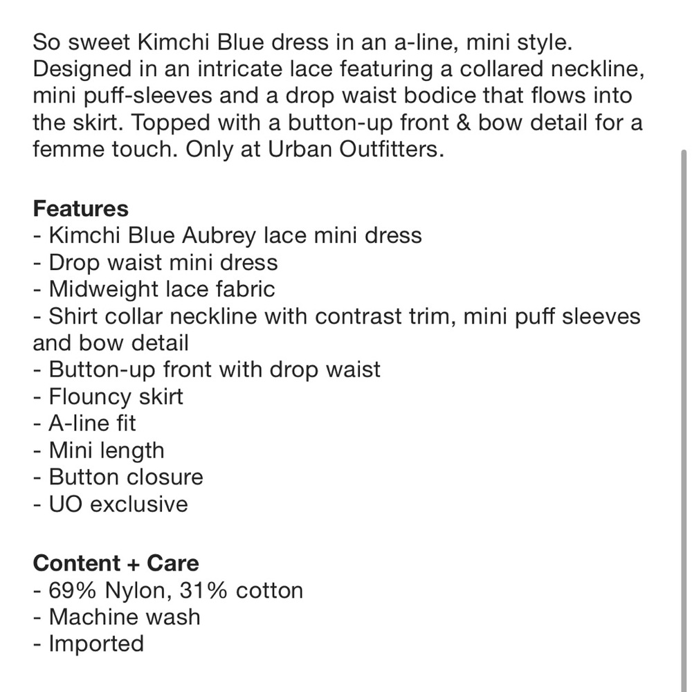 Kimchi Blue Aubrey Lace Collared Mini Dress - Picture 6 of 6